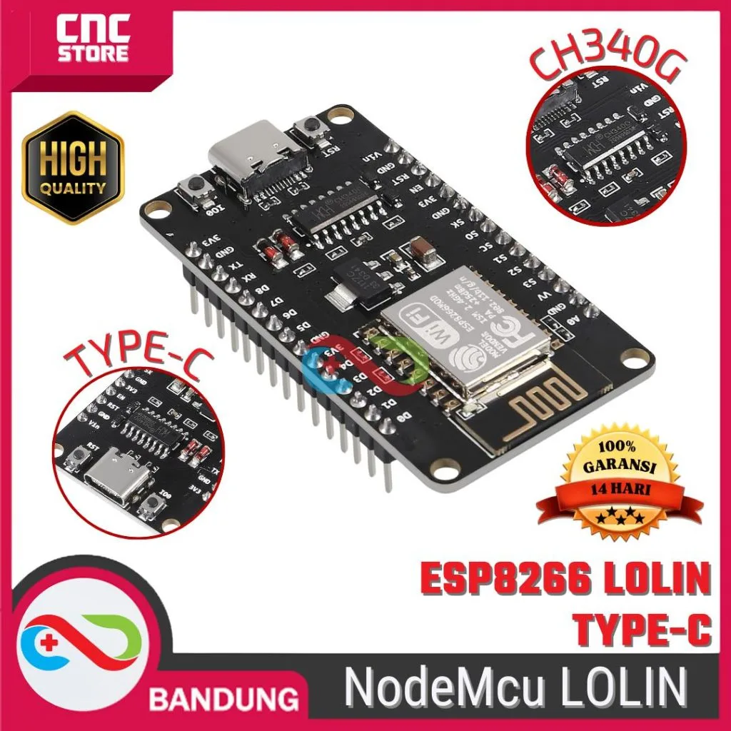 NODEMCU LUA WIFI V3 4MB 32MBITS CH340 FLASH ESP8266 ESP12 TYPE-C