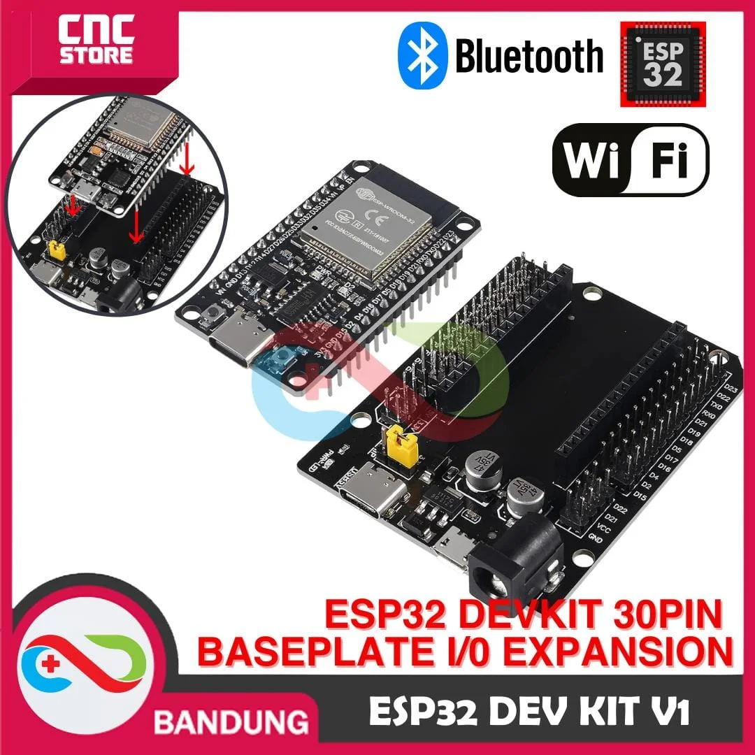 ESP32 ESP-32 DOIT WIFI BLUETOOTH IOT ESP32S DEVELOPMENT BOARD CH340 TYPE-C PLUS EXPANSION BASE PLATE