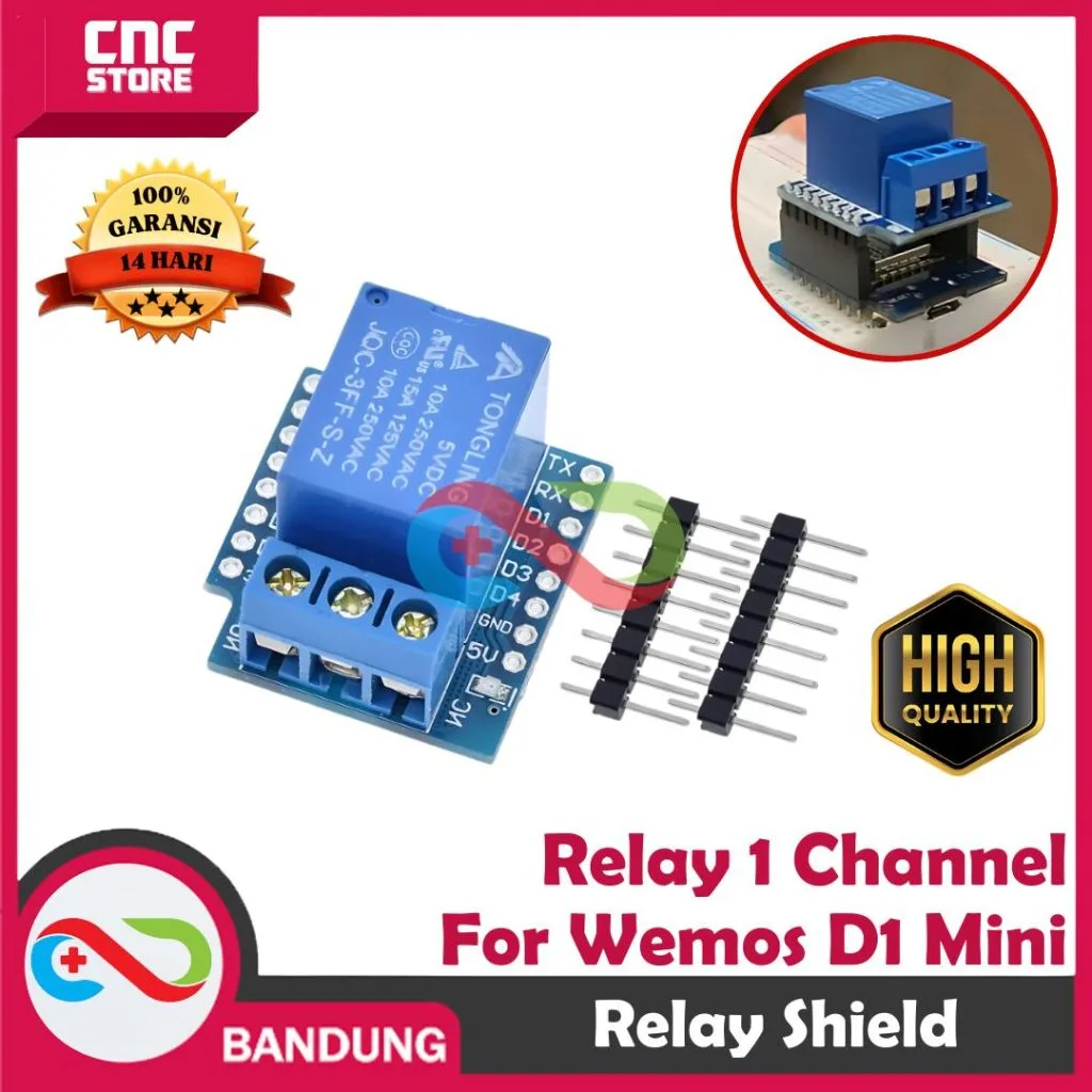 SHIELD RELAY 1 CHANNEL 5V FOR WEMOS D1 MINI