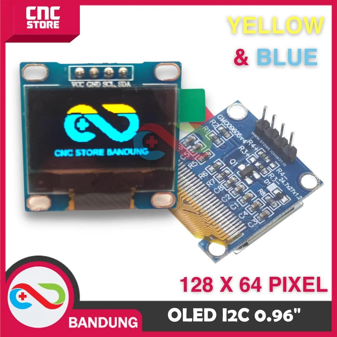 YELLOW BLUE 0.96 I2C 128X64 OLED LCD DISPLAY MODULE