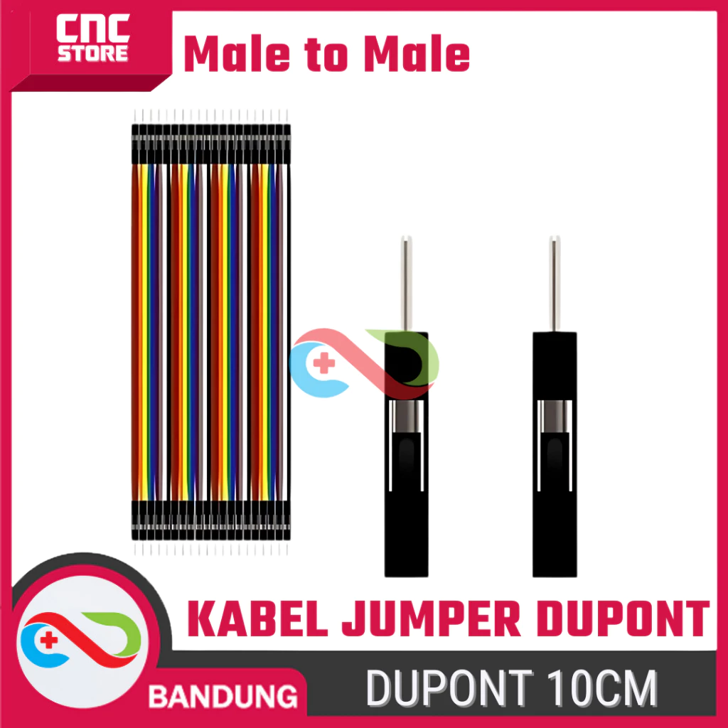 40PCS JUMPER CABLE KABEL 10CM MALE TO MALE DUPONT FOR BREADBOARD