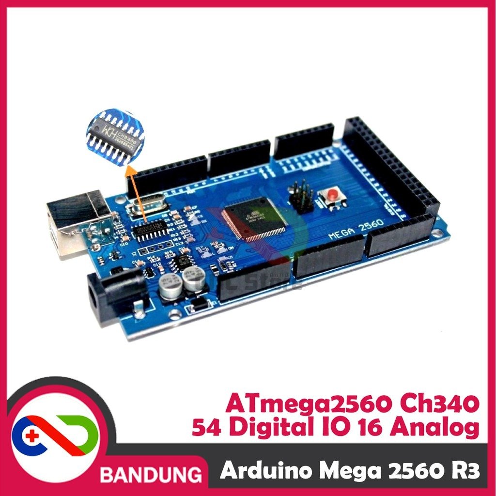 ARDUINO MEGA 2560 R3 CH340 COMPATIBLE BOARD TANPA KABEL