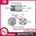 Motor DC 775 High Power 12-24V High Torsi 6000-12000Rpm Plus Bracket – Motor/servo penggerak - Gambar 3