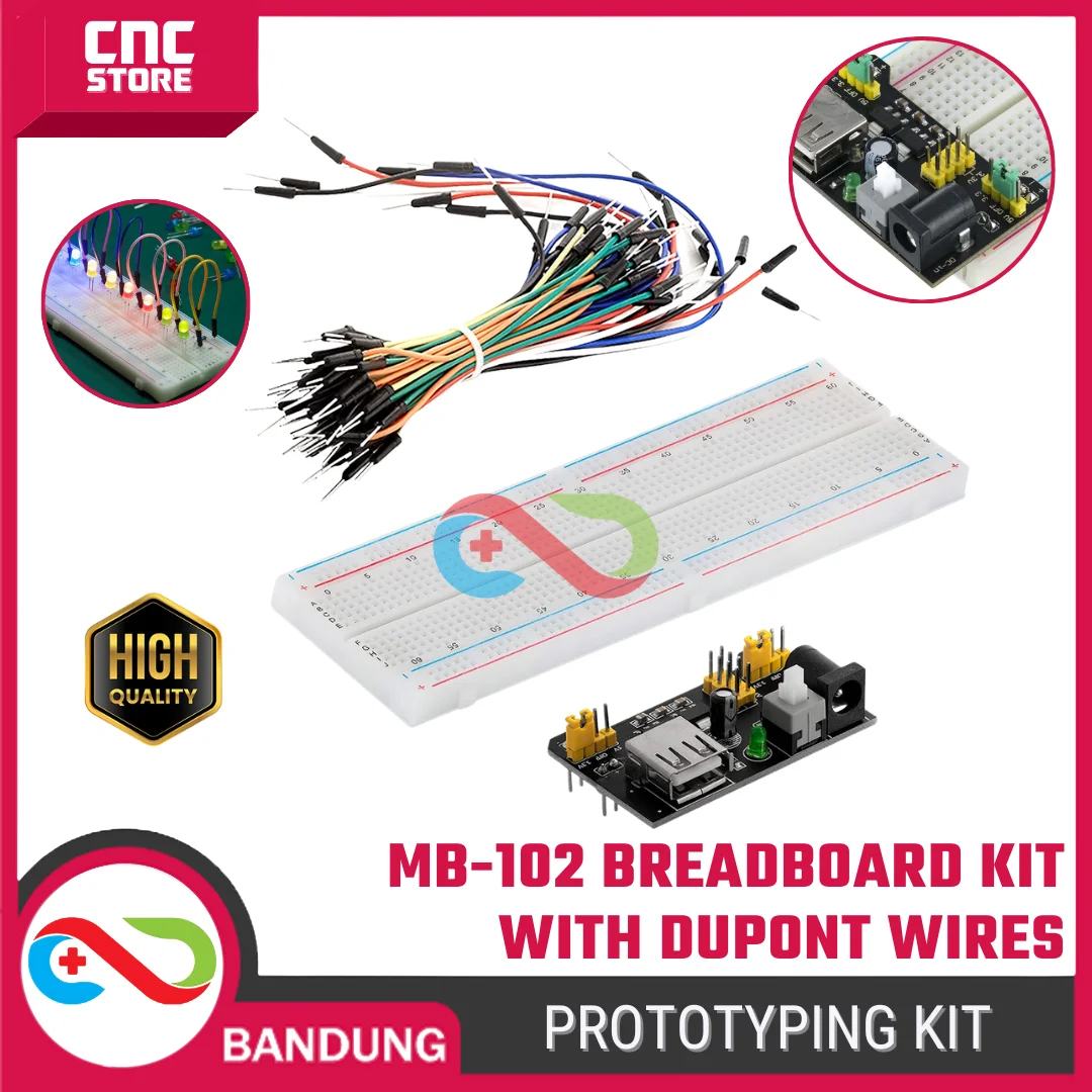 MB-102 Prototyping Kit – Breadboard + Dupont Line untuk Project Percobaan Elektronik