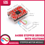 A4988 Driver Stepper Motor dengan Heatsink – Modul Pengendali Motor Stepper untuk CNC & 3D Printer - Gambar 2