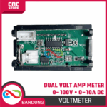 Dual Mini Voltmeter Ammeter 0-100V 0-10A DC – Volt Amp Meter LED 2in1 Panel Digital Merah Biru - Gambar 5