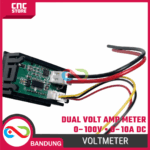 Dual Mini Voltmeter Ammeter 0-100V 0-10A DC – Volt Amp Meter LED 2in1 Panel Digital Merah Biru - Gambar 6