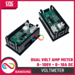 Dual Mini Voltmeter Ammeter 0-100V 0-10A DC – Volt Amp Meter LED 2in1 Panel Digital Merah Biru - Gambar 7