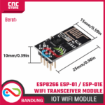 ESP8266 ESP-01E/ESP-01 WiFi Module 1MB – Transceiver Wireless untuk Proyek IoT - Gambar 2
