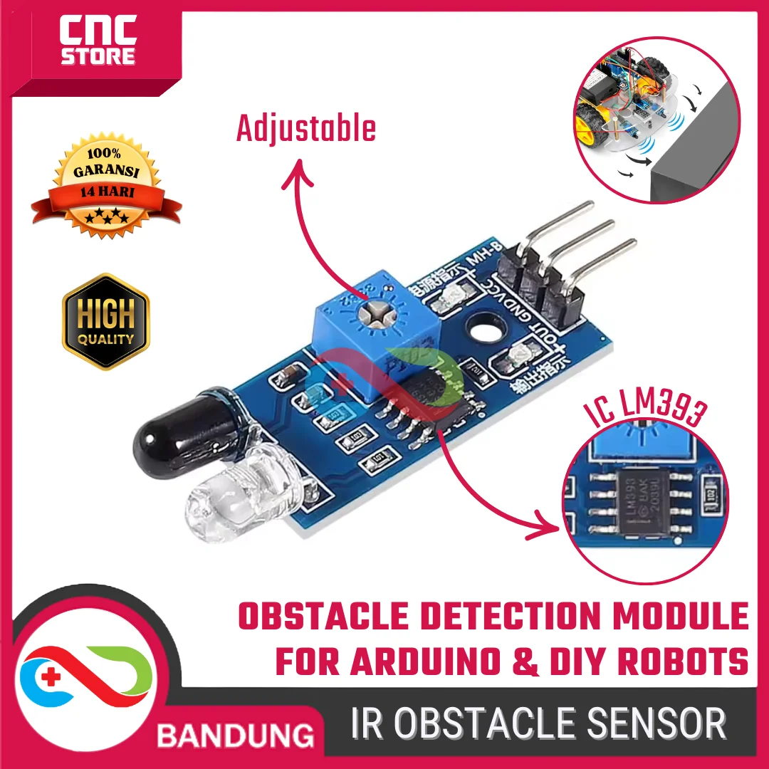 Sensor Infrared Barrier Obstacle | Modul Deteksi Halangan Rintangan untuk Arduino, Robot Line Follower & Proyek DIY