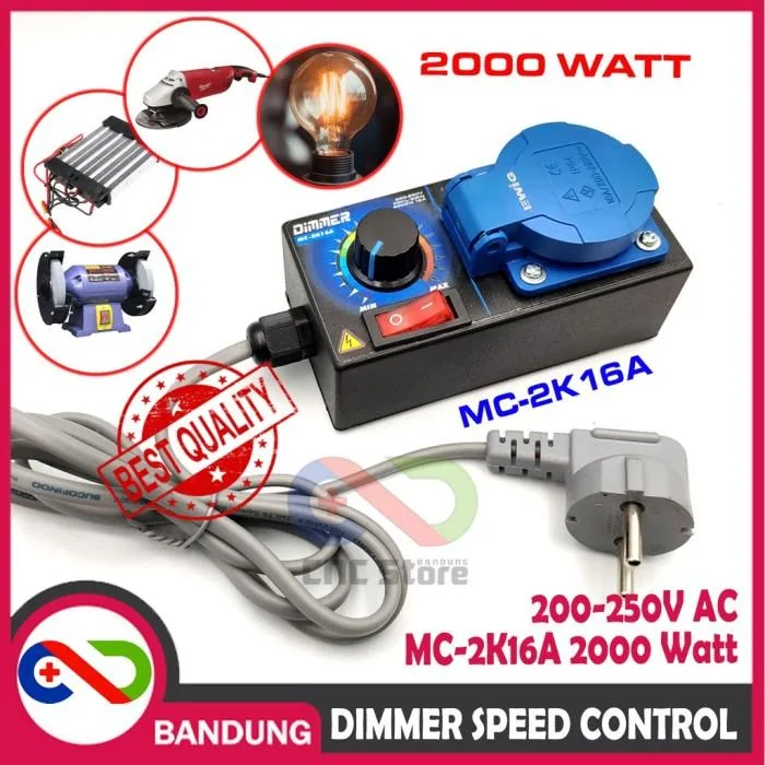HQ DIMMER 2000W AC PENGATUR KECEPATAN GERINDA SELEPAN BOR 2000 WATT