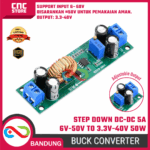 Step Down DC-DC 5A 6.5V-50V ke 3.3V-40V Adjustable – Modul Buck Converter Power Supply 50W