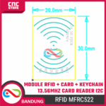 RFID Module MFRC522 Mini IIC 13.56MHz I2C – Card Reader + Kartu + Gantungan Kunci - Gambar 2