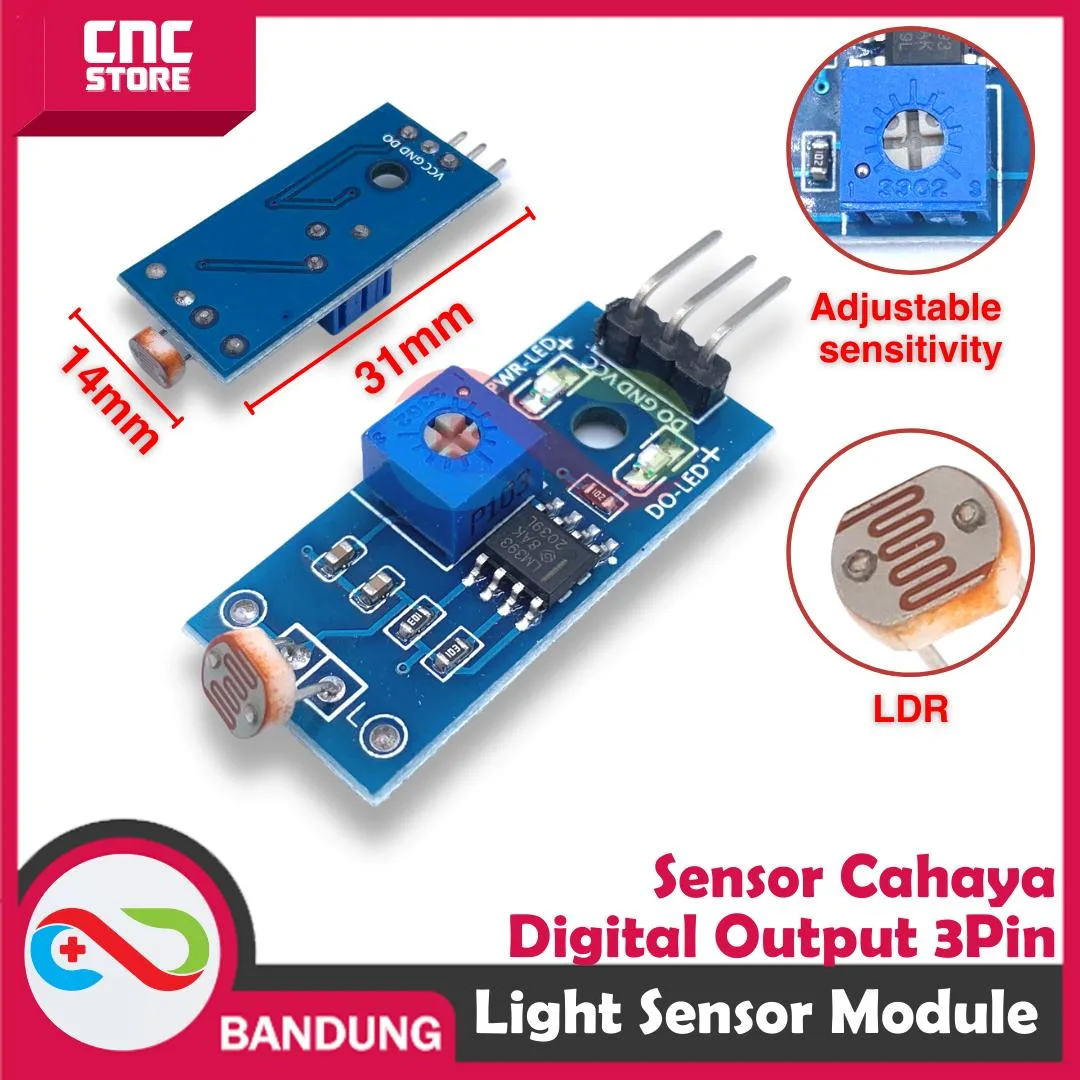 PHOTOSENSTIVE LIGHT LDR RESISTANCE SENSOR CAHAYA MODULE FOR ARDUINO UNO MEGA