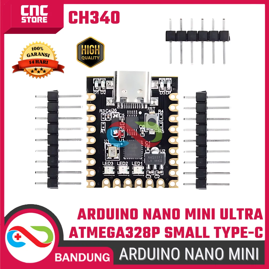 Arduino Nano Mini Ultra Supermini ATmega328P CH340 Type-C – Board Development Microcontroller