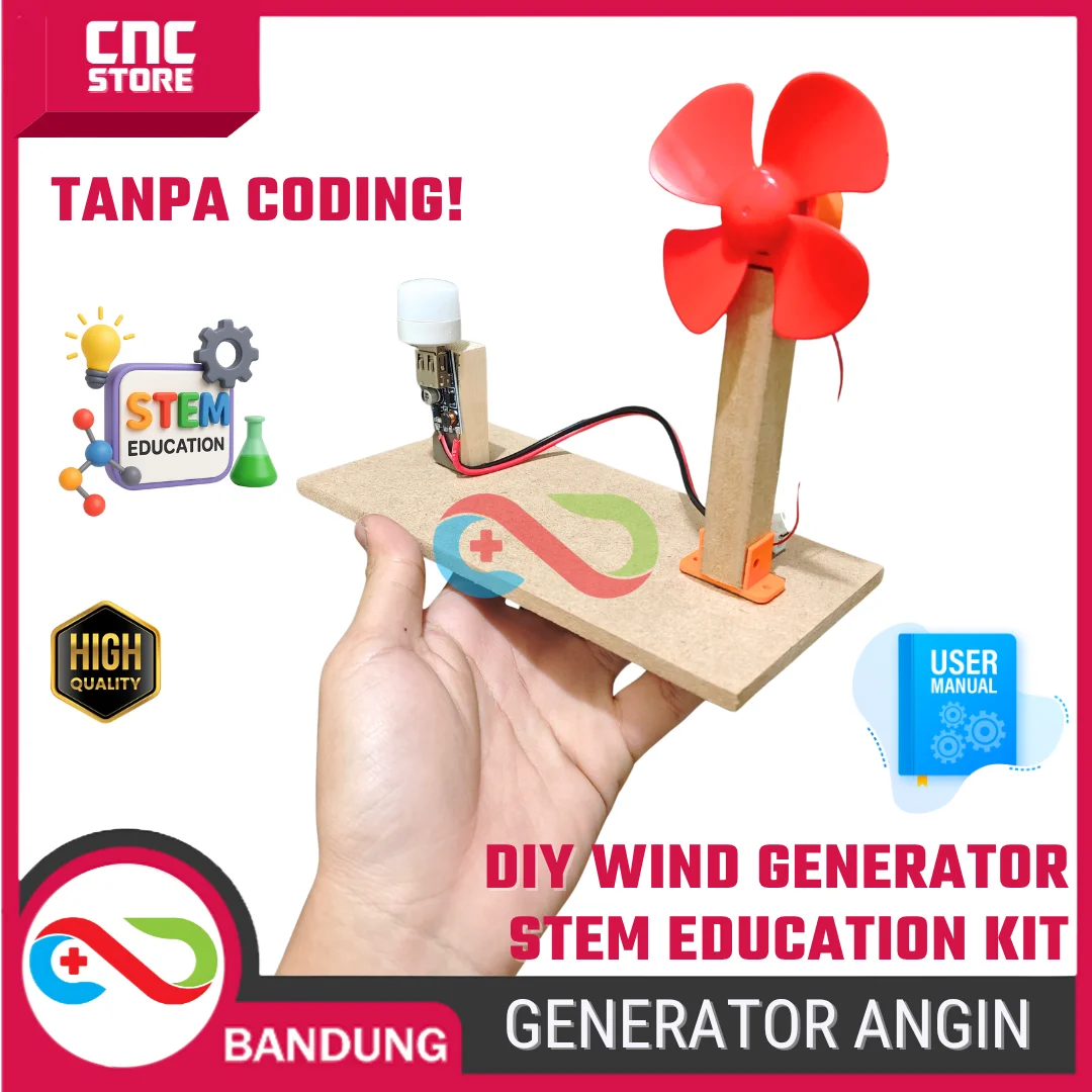 DIY Generator Angin Mini – Kit Pembangkit Listrik Tenaga Angin Mainan Edukasi untuk Belajar & Proyek