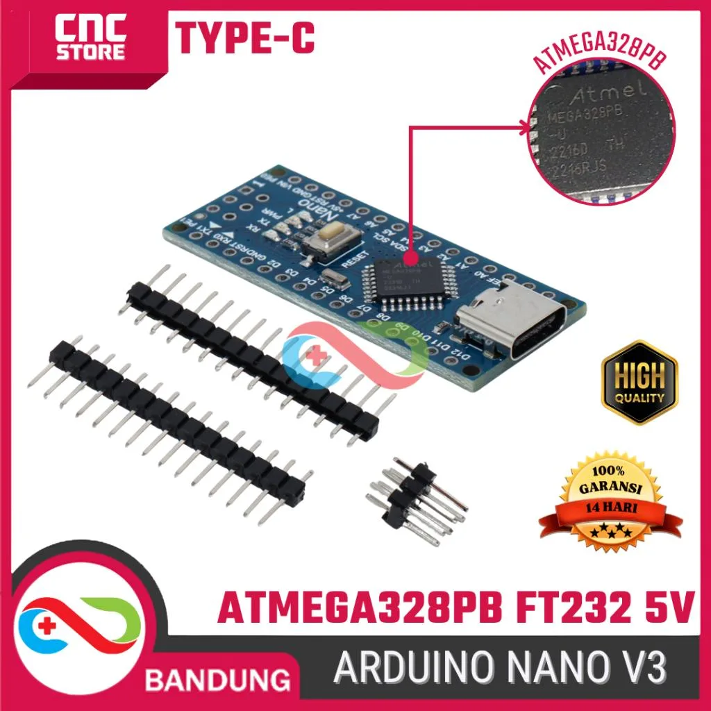 Arduino Nano V3 FT232 5V Type-C – Cocok untuk Project Mikrokontroler