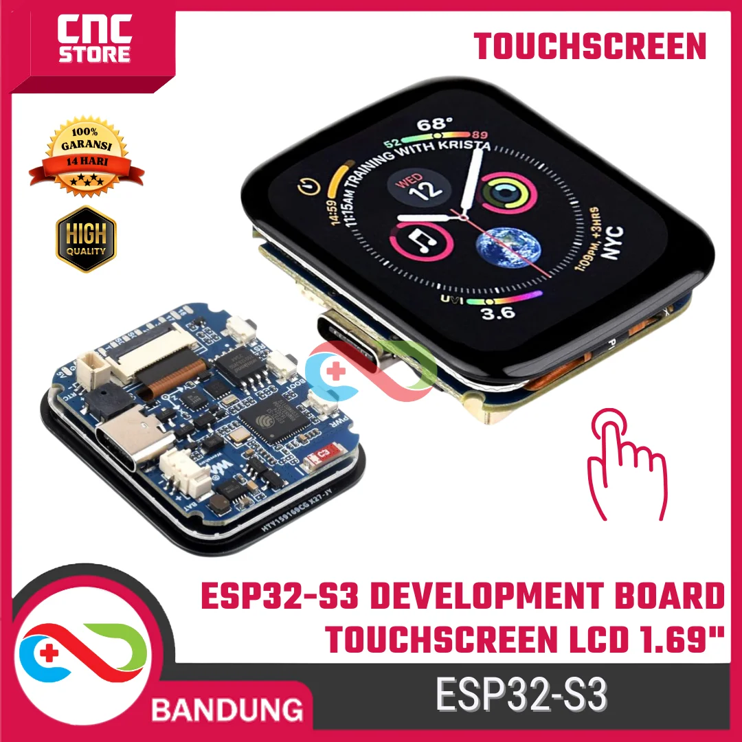 ESP32-S3 Development Board with 1.69-inch LCD Touchscreen, Gyroscope/RTC/Buzzer/WiFi and Bluetooth