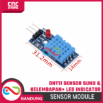 DHT11 Temperature & Humidity Module – Sensor Suhu dan Kelembapan Digital dengan LED Indicator - Gambar 2