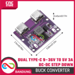 Step Down Dual Type-C USB Output 9V/12V/24V/36V to 5V 3A DC-DC Module - Gambar 2