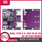 Step Down Dual Type-C USB Output 9V/12V/24V/36V to 5V 3A DC-DC Module - Gambar 3