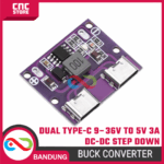 Step Down Dual Type-C USB Output 9V/12V/24V/36V to 5V 3A DC-DC Module - Gambar 4
