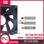 DC Cooling Fan 12V 8CM Used Tested Normal – Kipas Pendingin Bekas Tested Siap Pakai - Gambar 3