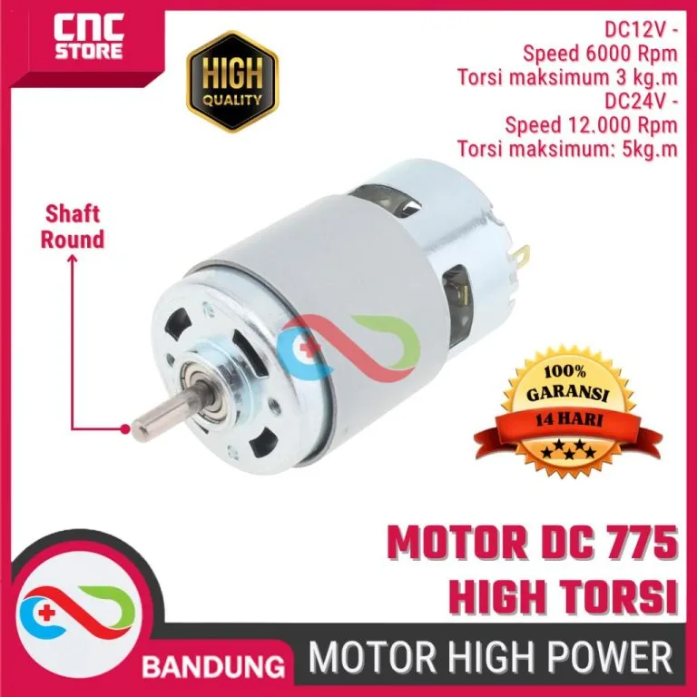 Motor DC 775 High Power 12V/24V – Motor High Torsi 6000-1200RPM