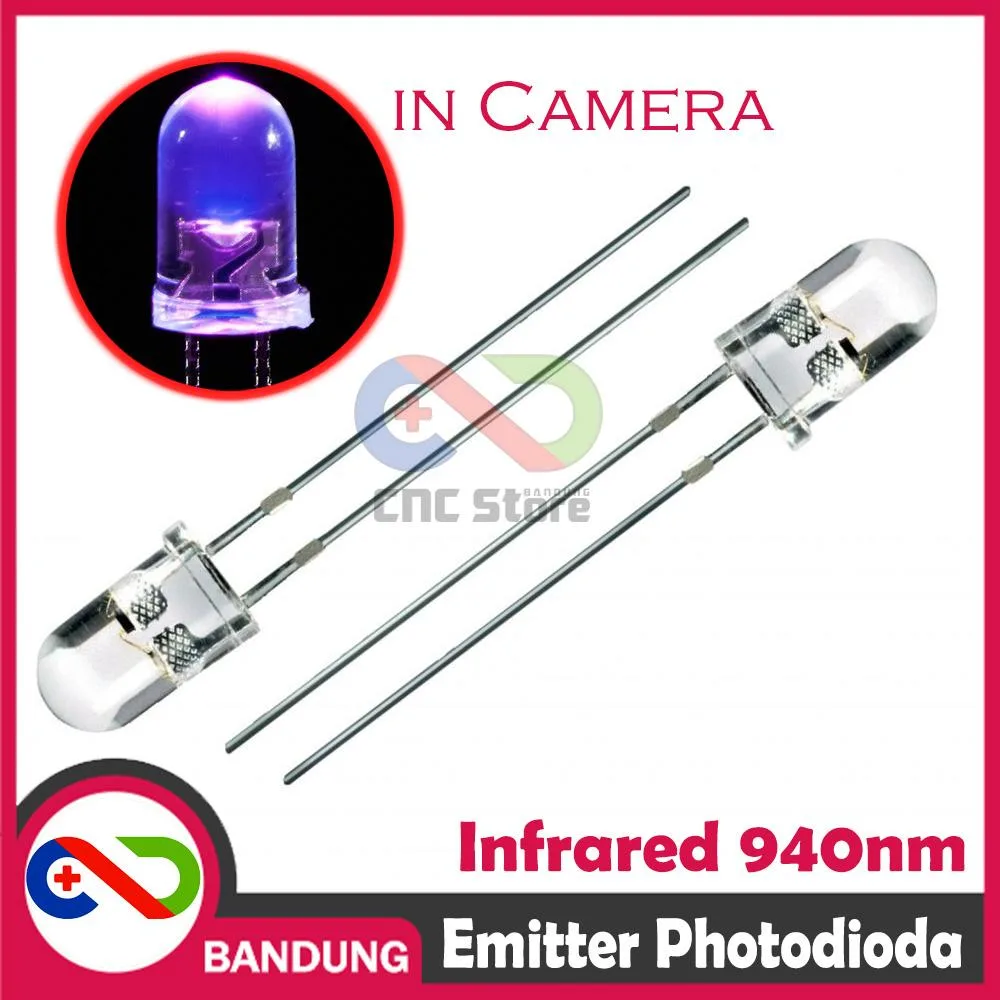 IR INFRARED INFRA RED LED PHOTODIODE EMITTER TRANSMITTER 940NM 5MM