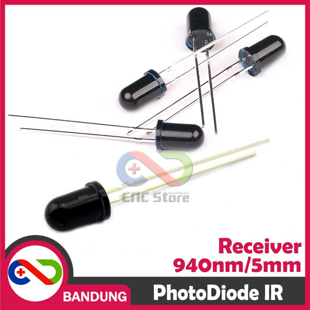 IR INFRARED INFRA RED LED PHOTODIODE RECEIVER PENERIMA 940NM 5MM
