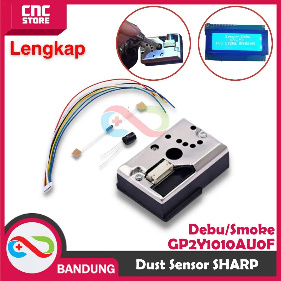 SHARP GP2Y1010AU0F Dust Sensor | Sensor Debu Asap Optical PM2.5 Smoke Detector untuk Arduino, IoT & Proyek DIY