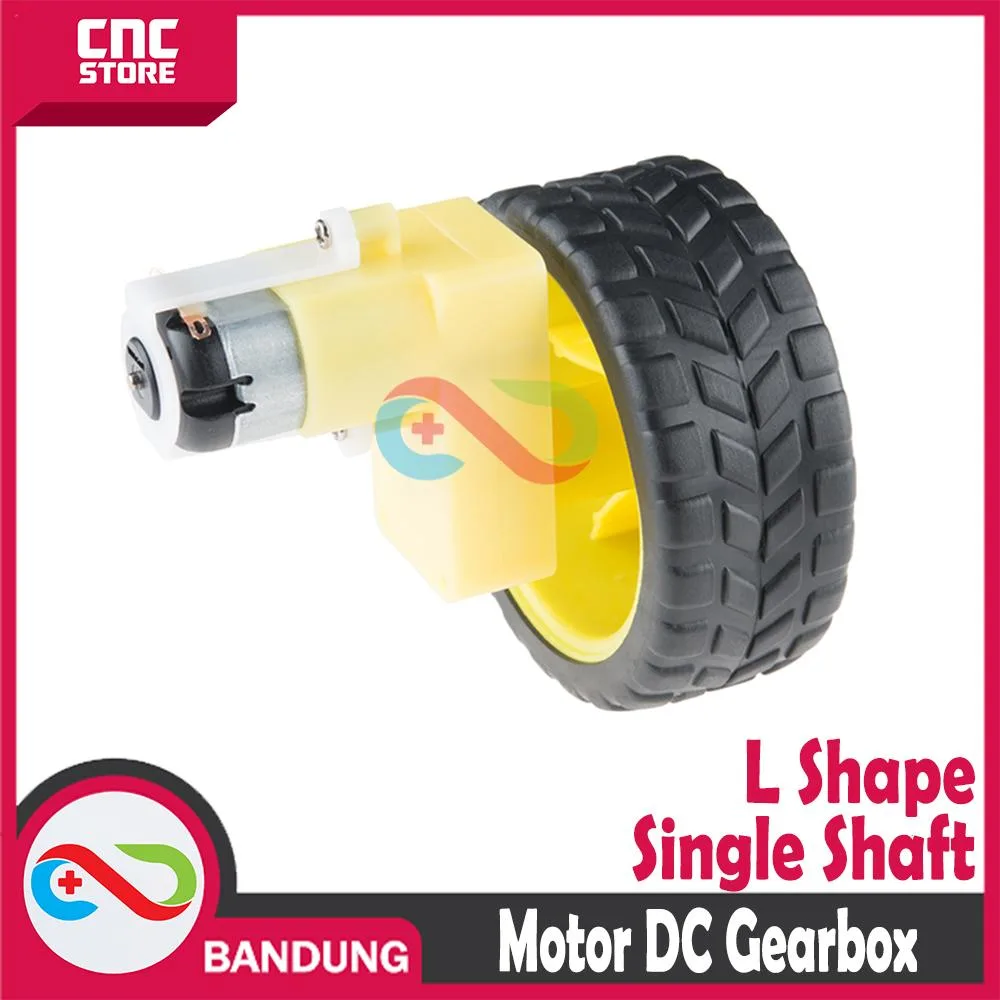 RODA + MOTOR BENTUK L GEAR MOTOR DC