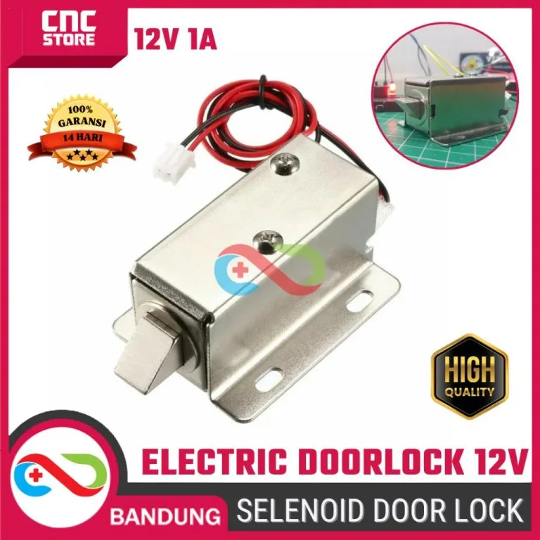 Solenoid Door Lock 12V DC – Kunci Elektronik untuk Pintu dengan Arduino
