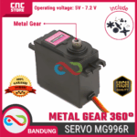 Motor Servo MG996R 360 Derajat – Metal Gear Continuous Servo untuk Arduino dan Robotika