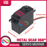 Motor Servo MG996R 360 Derajat – Metal Gear Continuous Servo untuk Arduino dan Robotika - Gambar 2