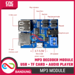 MP3 Decoder Player Module Micro USB TF Card – Modul Audio MP3 Player - Gambar 3
