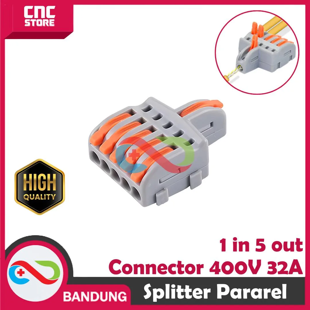 CONNECTOR KONEKTOR KABEL NV-F12/F13/F14/F15 SAMBUNGAN KABEL 1 LUBANG KE 5 – NV-F15 ORANGE
