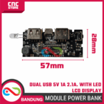 DUAL USB 5V 1A 2.1A MOBILE POWER BANK 18650 MODULE LED LCD DISPLAY - Gambar 2