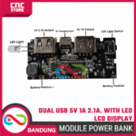 DUAL USB 5V 1A 2.1A MOBILE POWER BANK 18650 MODULE LED LCD DISPLAY - Gambar 3