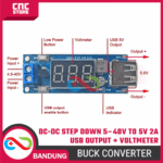 DC-DC Step Down 5-40V ke 5V 2A USB Output + Voltmeter – Buck Converter Charger USB dengan Display Tegangan - Gambar 3