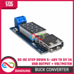 DC-DC Step Down 5-40V ke 5V 2A USB Output + Voltmeter – Buck Converter Charger USB dengan Display Tegangan - Gambar 4