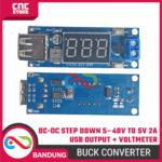 DC-DC Step Down 5-40V ke 5V 2A USB Output + Voltmeter – Buck Converter Charger USB dengan Display Tegangan - Gambar 5