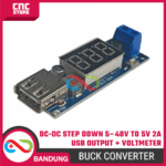 DC-DC Step Down 5-40V ke 5V 2A USB Output + Voltmeter – Buck Converter Charger USB dengan Display Tegangan - Gambar 7