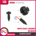 10PCS Baut Sekrup 3x10mm – Screw Baut Hitam 3MM x 10MM - Gambar 3