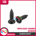 10PCS Baut Sekrup 3x10mm – Screw Baut Hitam 3MM x 10MM - Gambar 4