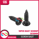 10PCS Baut Sekrup 3x10mm – Screw Baut Hitam 3MM x 10MM - Gambar 5