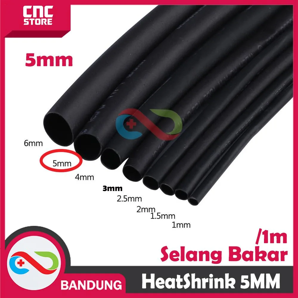 HEATSHRINK 5MM HEAT SHRINK SELANG SELONGSONG BAKAR PER 1 METER