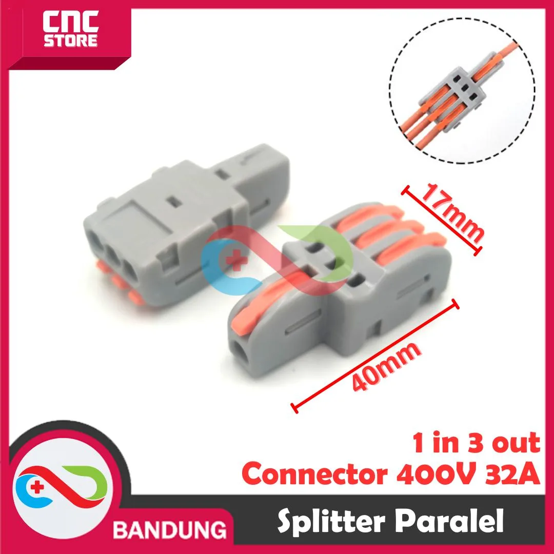 CONNECTOR KONEKTOR KABEL NV-F12/F13/F14/F15 SAMBUNGAN KABEL 1 LUBANG KE 3 – NV-F13 ORANGE