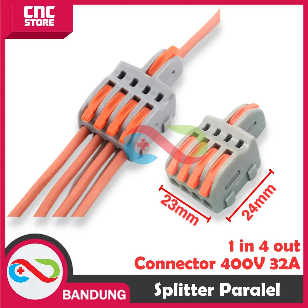 CONNECTOR KONEKTOR KABEL NV-F12/F13/F14/F15 SAMBUNGAN KABEL 1 LUBANG KE 4 – NV-F14 ORANGE