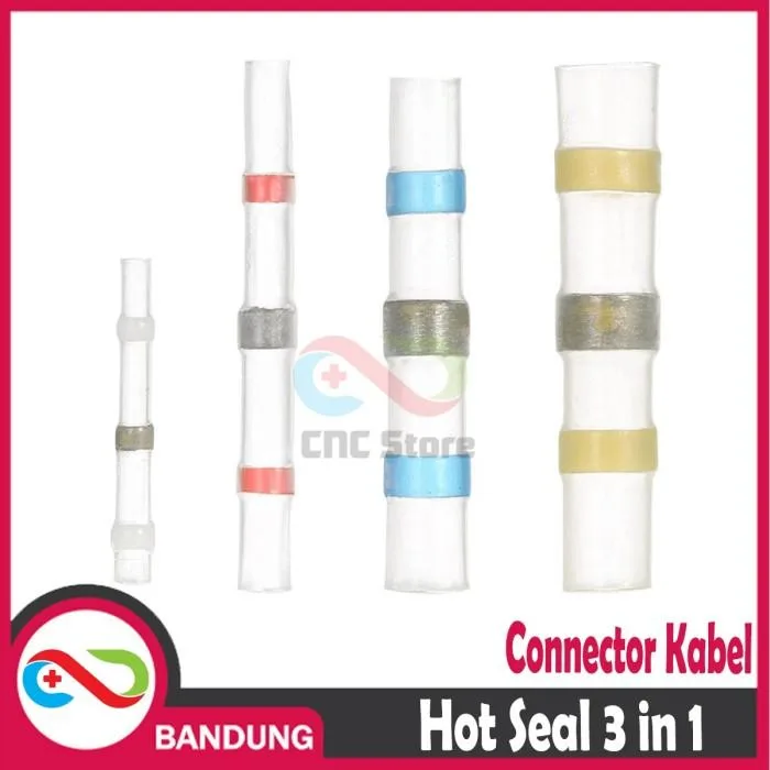 3in1 HOT SEAL WIRE CONNECTOR SAMBUNGAN KABEL WATERPROOF SOLDER HEAT – PUTIH